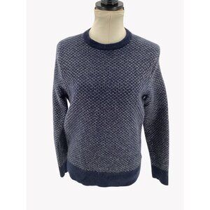 J. Crew Rugged Merino Wool Blend Crewneck Sweater L Blue/Navy